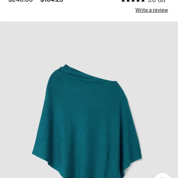 Eileen fisher navy blue/white striped linen poncho - OS - Picture 7 of 7